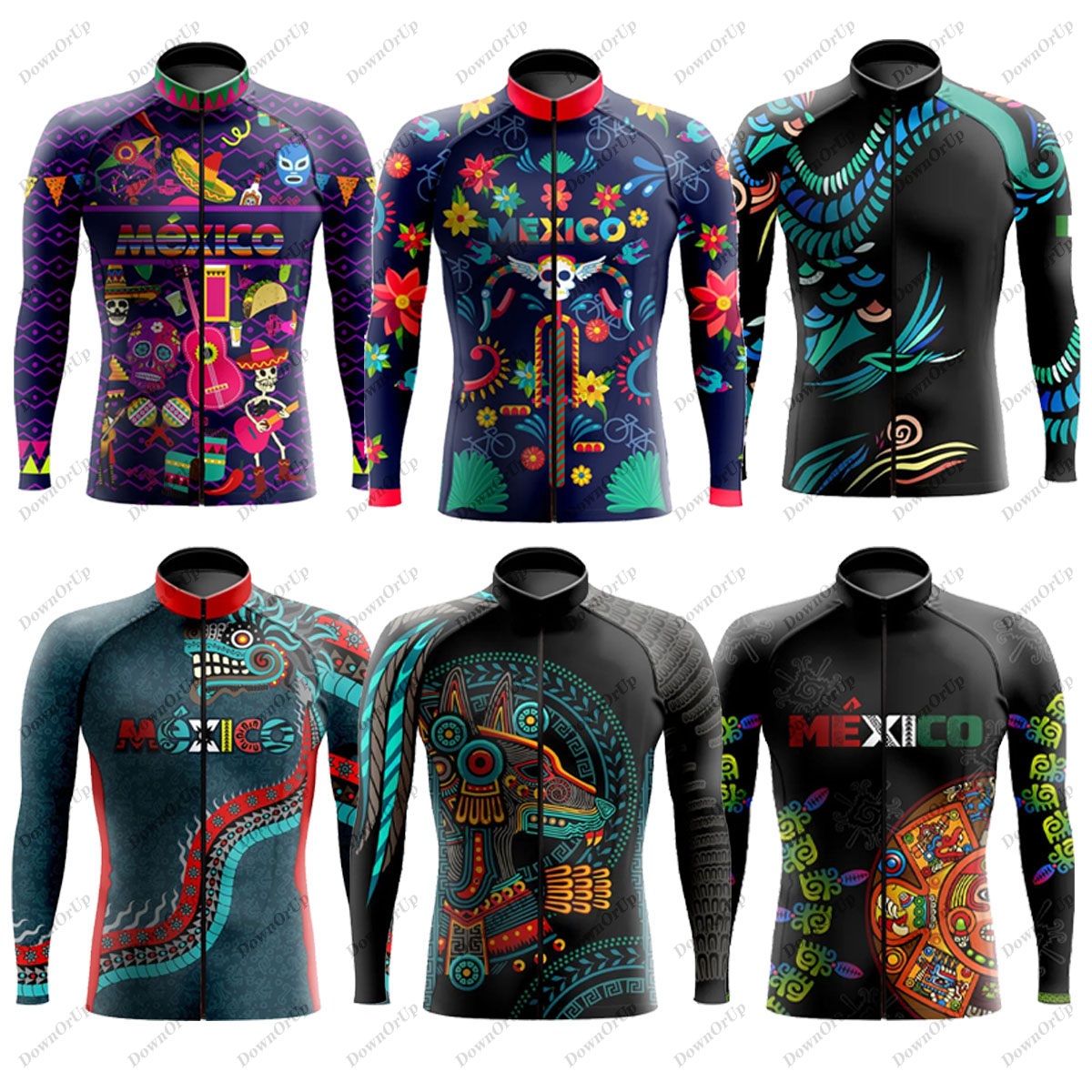 Mountain Biking New Mexico - Mexico Aztec Men's Long Sleeve Cycling